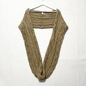 Michael Kors Womens Pointelle Cable Knit Infinity Camel One Size